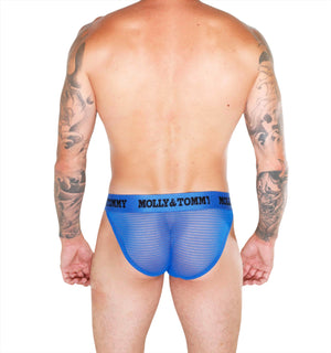 Full Striped Mesh Tanga - Colour: Blue