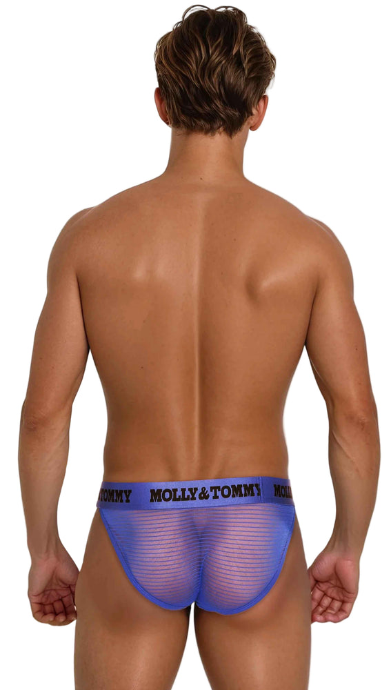 Full Striped Mesh Tanga - Colour: Blue