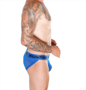 Full Striped Mesh Tanga - Colour: Blue