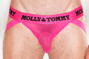 Full Striped Mesh jockstrap - Colour: Pink