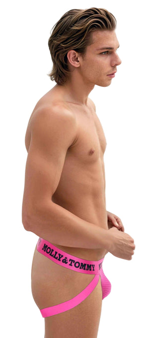 Full Striped Mesh jockstrap - Colour: Pink