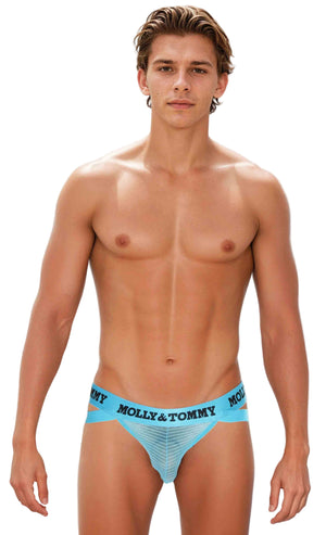 Full Striped Mesh jockstrap - Colour: Turquoise