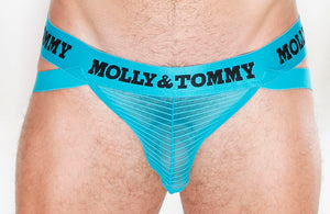 Full Striped Mesh jockstrap - Colour: Turquoise