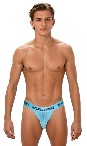Full Striped Mesh Tanga - Colour: Turquoise