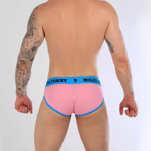Full Cotton Brief - Colour: Blue Band with Pink Fabric