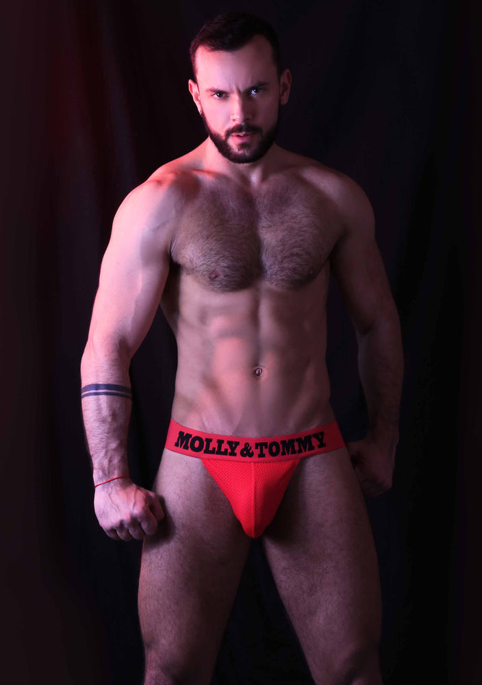 
            
                Load image into Gallery viewer, Mesh Thong - Colour: Red
            
        