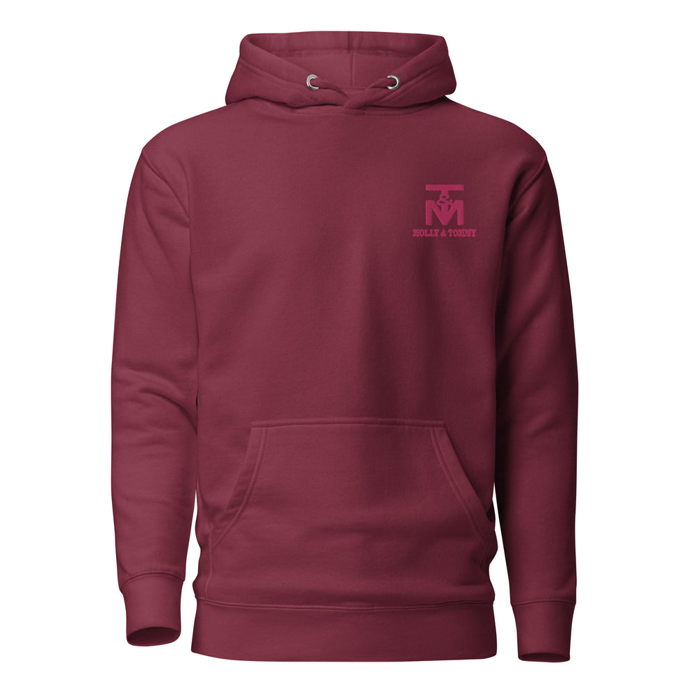 Embroidered  Pink Logo Hoodie